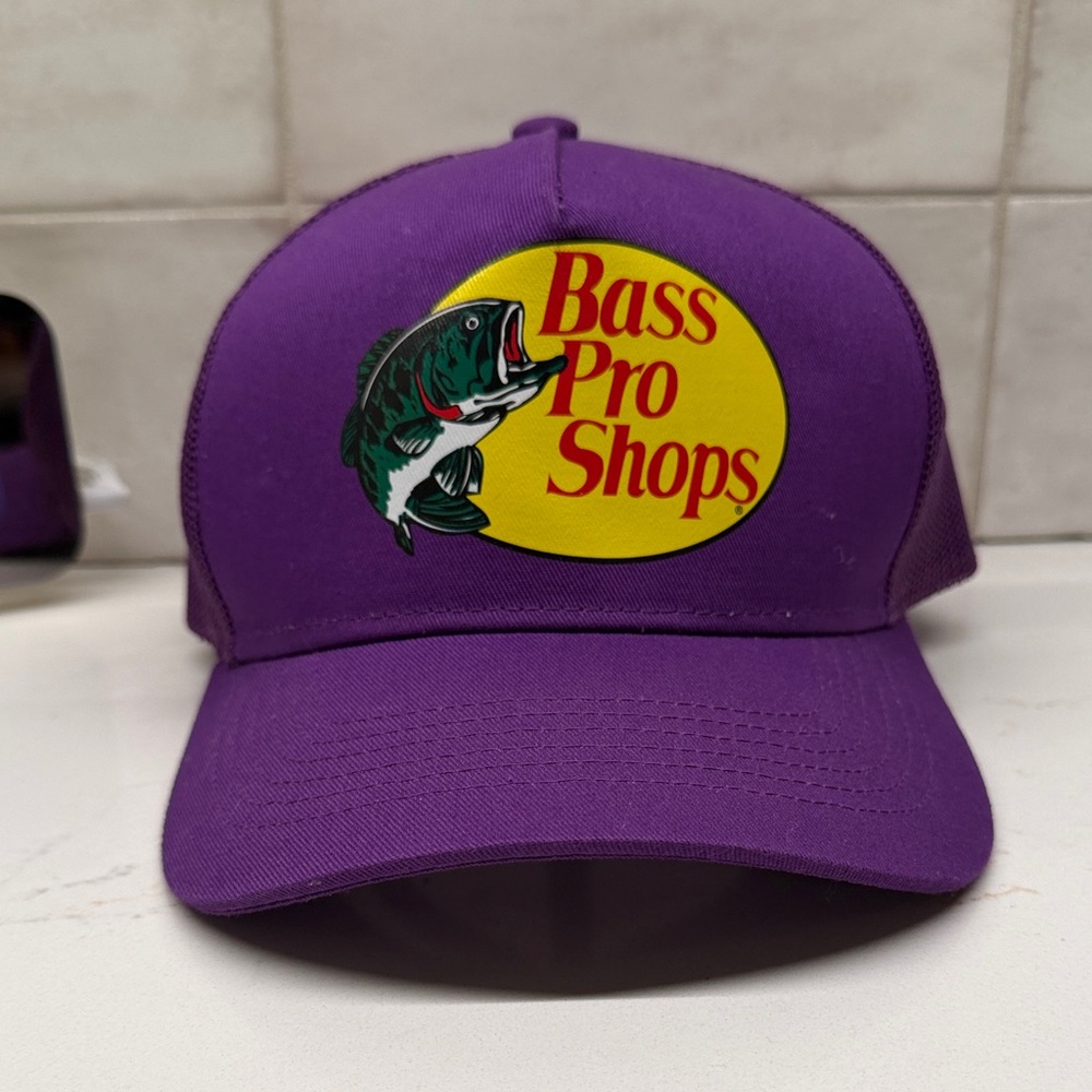 Bass Pro Shops Purple and Yellow Hat